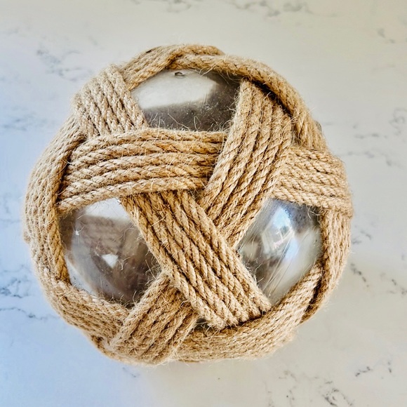 Pier 1 Medium Jute and Glass Decorative Sphere - Picture 4 of 9